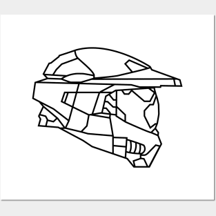 Master Chief Helmet Line art Posters and Art